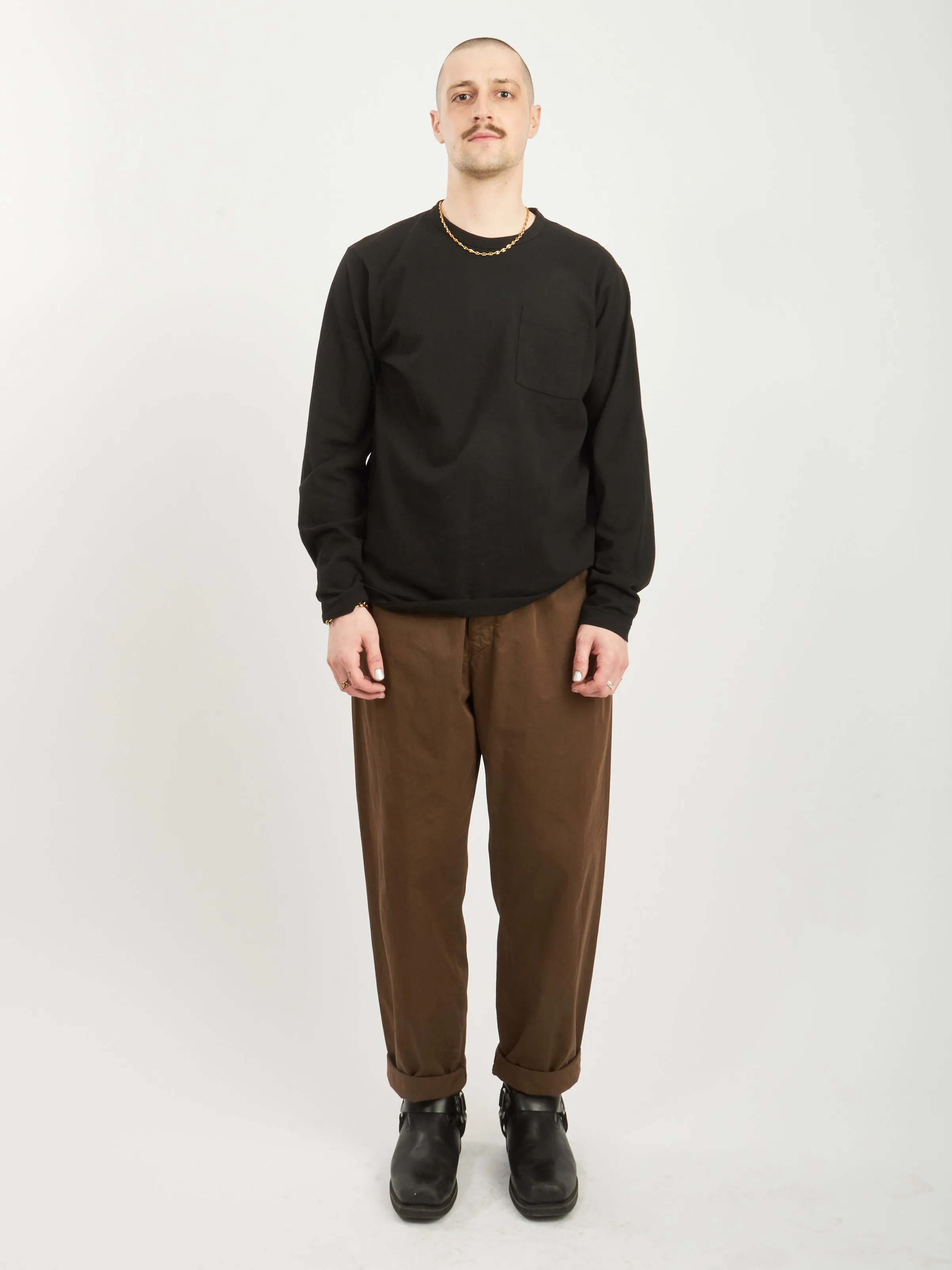 Black L/S Pocket Tee