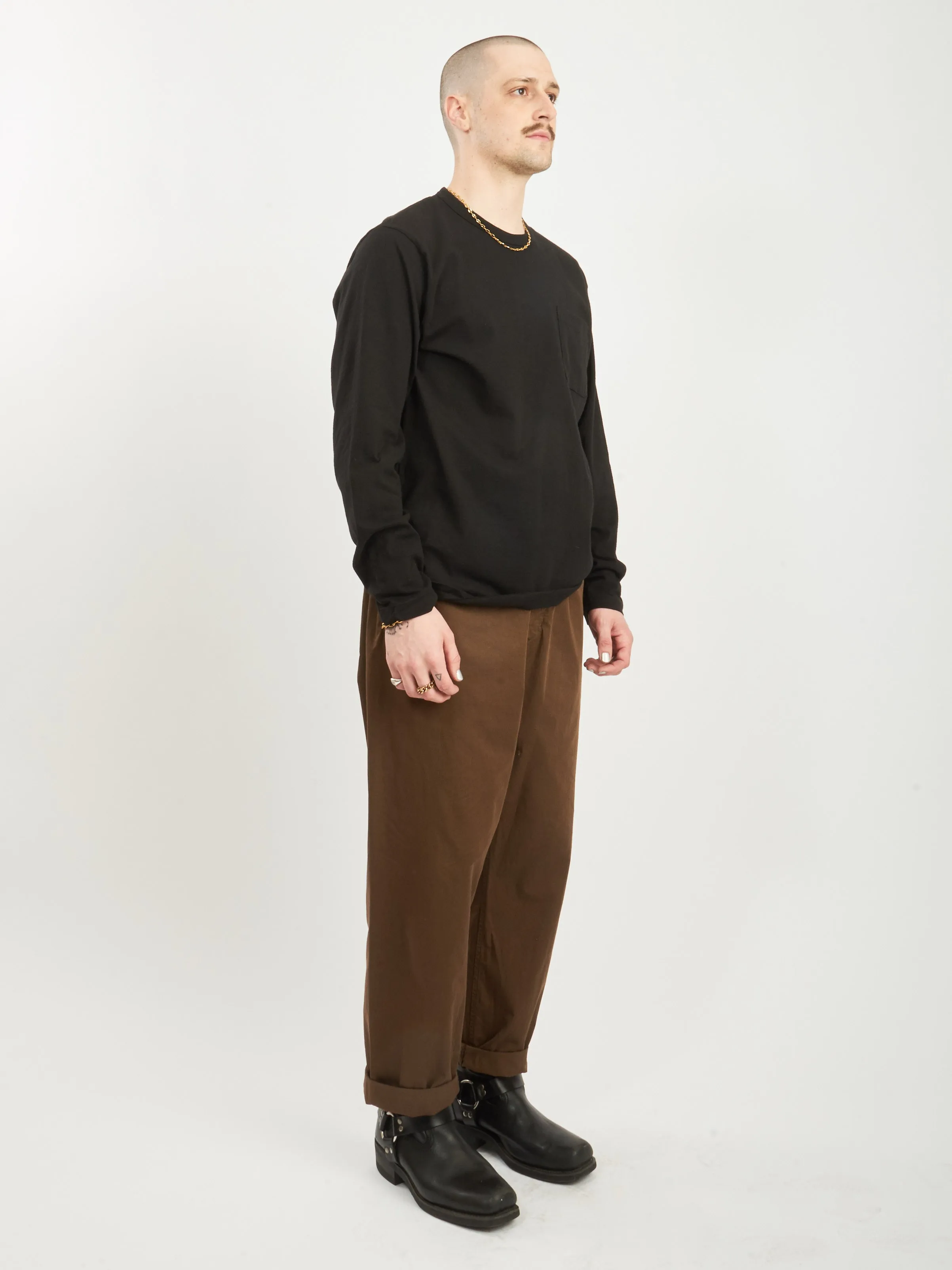 Black L/S Pocket Tee
