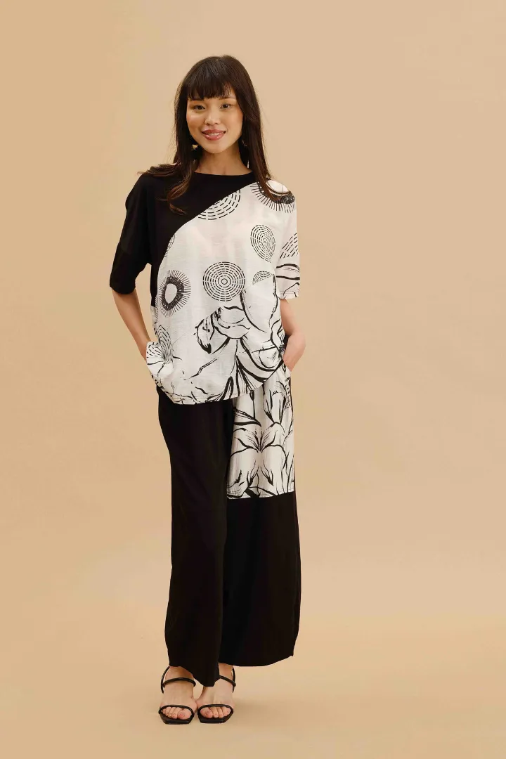 Black Wide Leg Knit Pant - Black