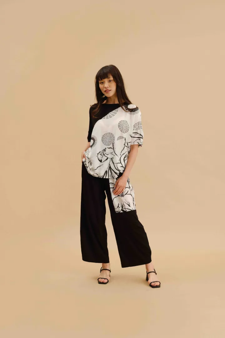 Black Wide Leg Knit Pant - Black