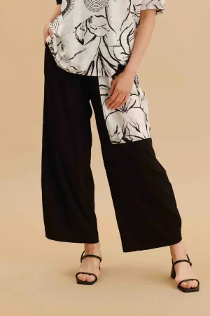 Black Wide Leg Knit Pant - Black