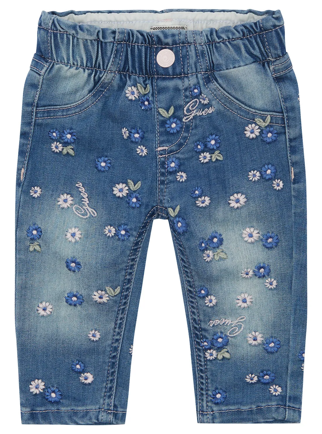 Blue Petite Flower Denim Shorts (0-18M)