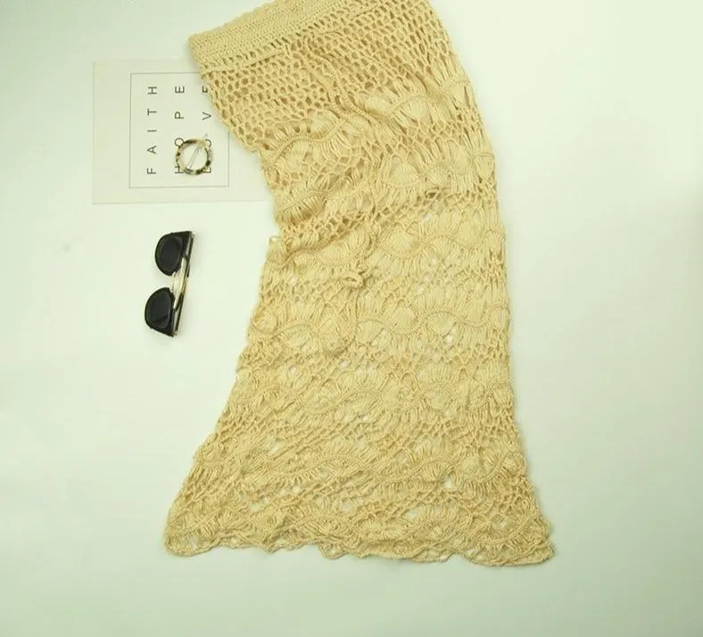 Bohemian Crochet Knitted Long Maxi Skirt