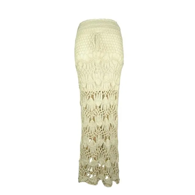 Bohemian Crochet Knitted Long Maxi Skirt