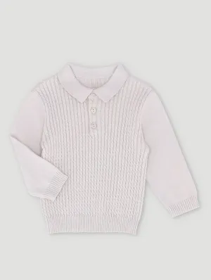 Boys Cable Knit Smart Polo