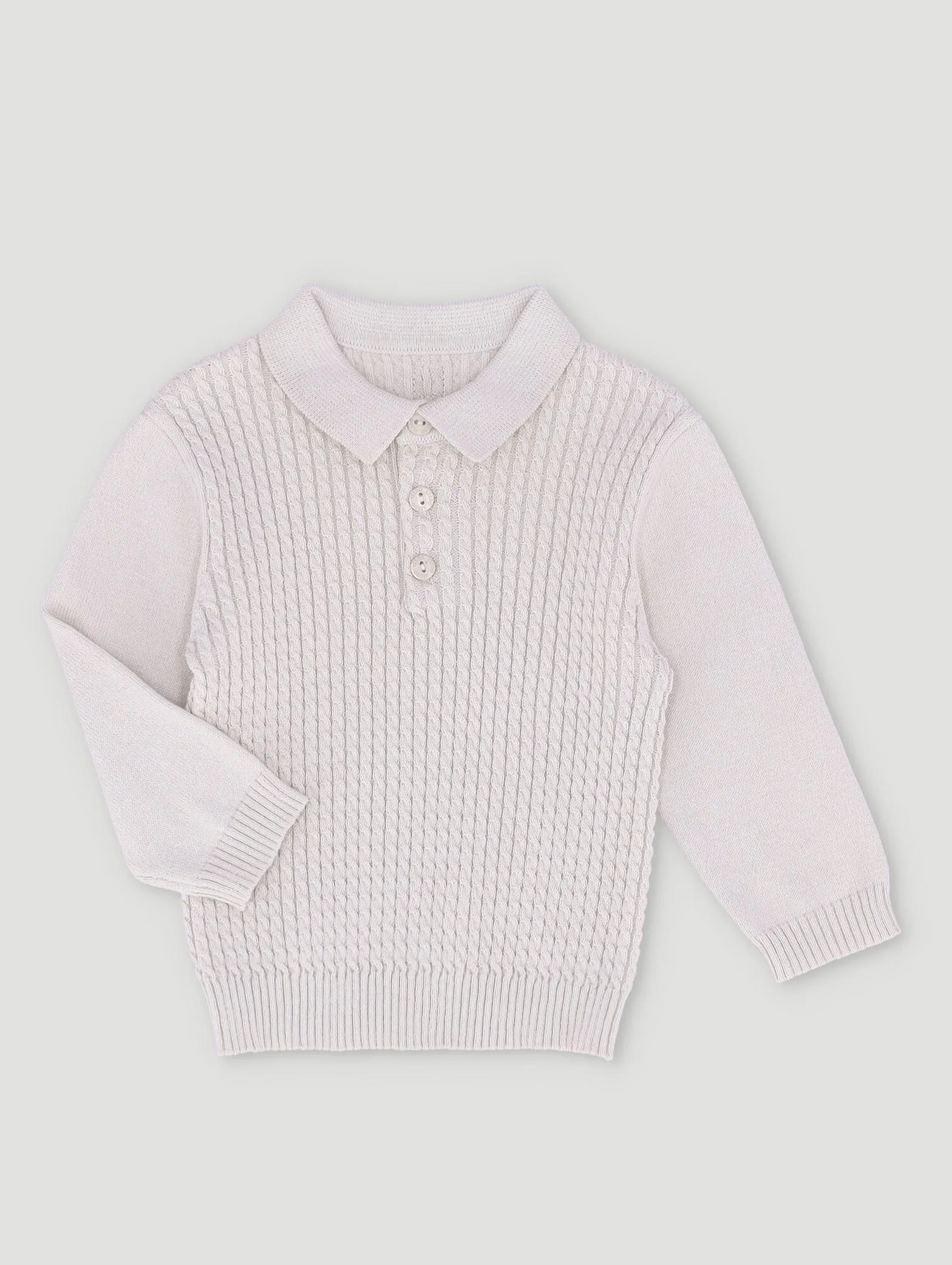 Boys Cable Knit Smart Polo