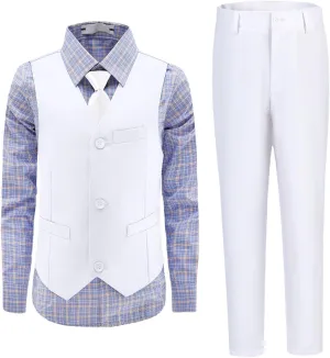 Boys Suit, Kids Formal Tuxedos for Boy Vest and Pants Set, Teen Boys Dress Clothes for Wedding