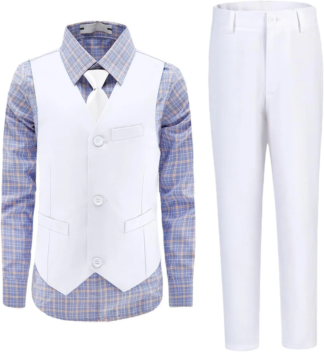 Boys Suit, Kids Formal Tuxedos for Boy Vest and Pants Set, Teen Boys Dress Clothes for Wedding