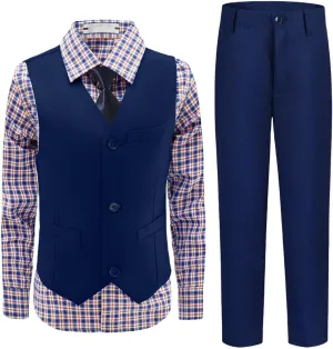 Boys Suit, Kids Formal Tuxedos for Boy Vest and Pants Set, Teen Boys Dress Clothes for Wedding