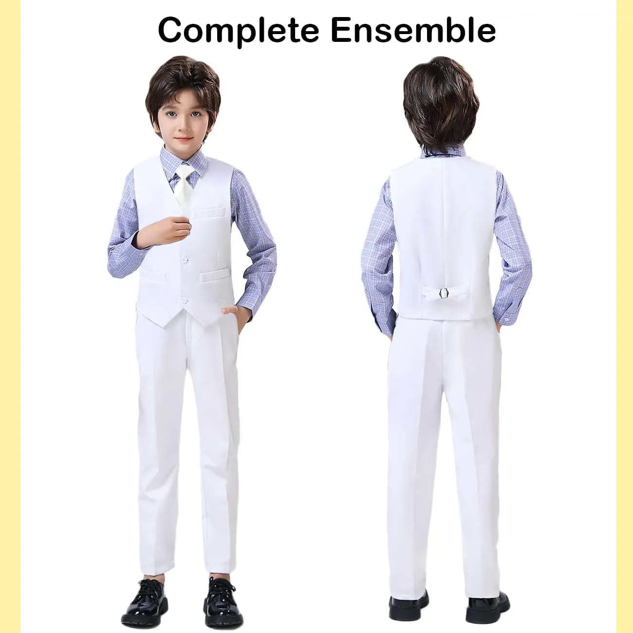 Boys Suit, Kids Formal Tuxedos for Boy Vest and Pants Set, Teen Boys Dress Clothes for Wedding