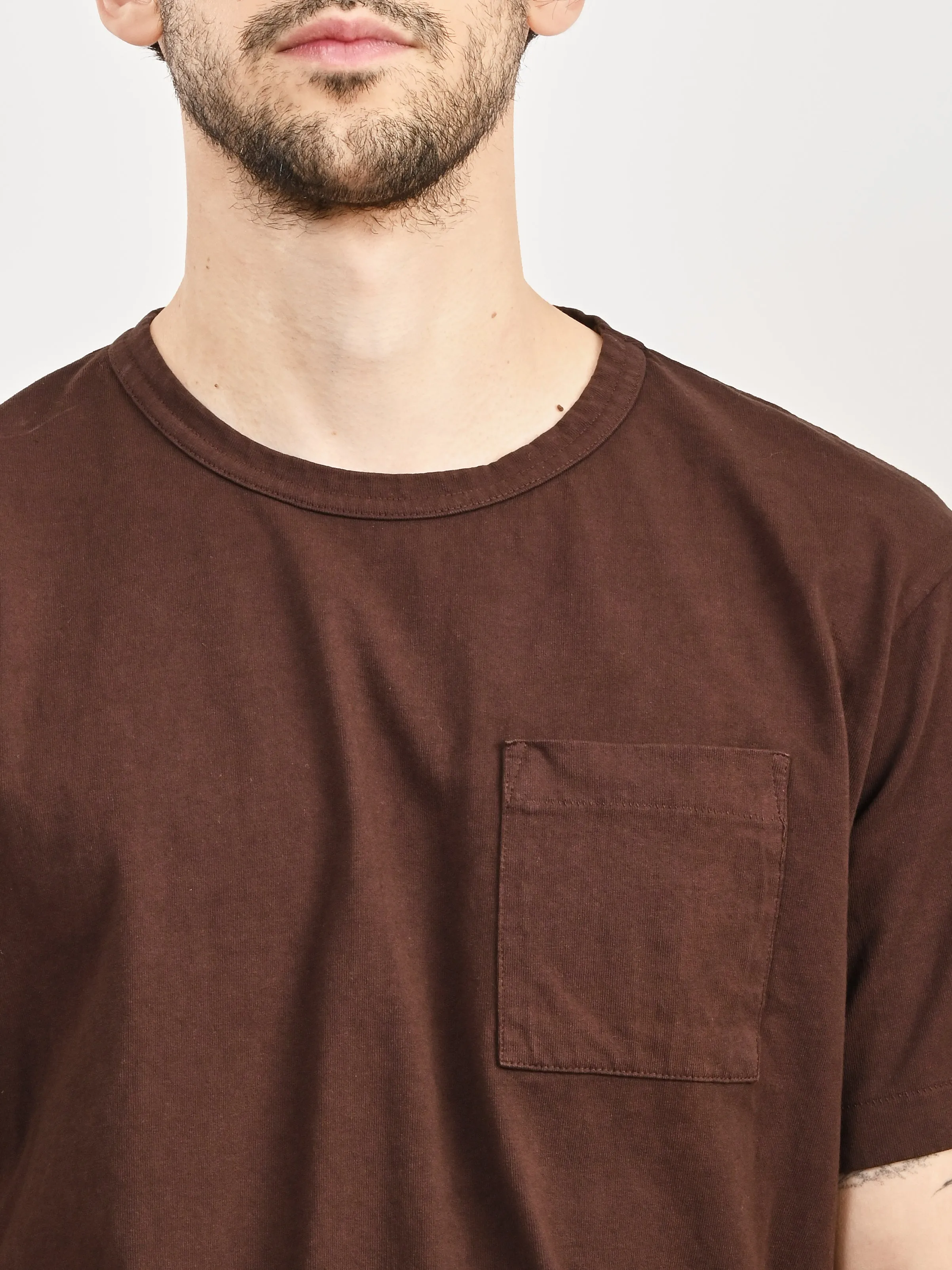 Brown Single Pocket Tee