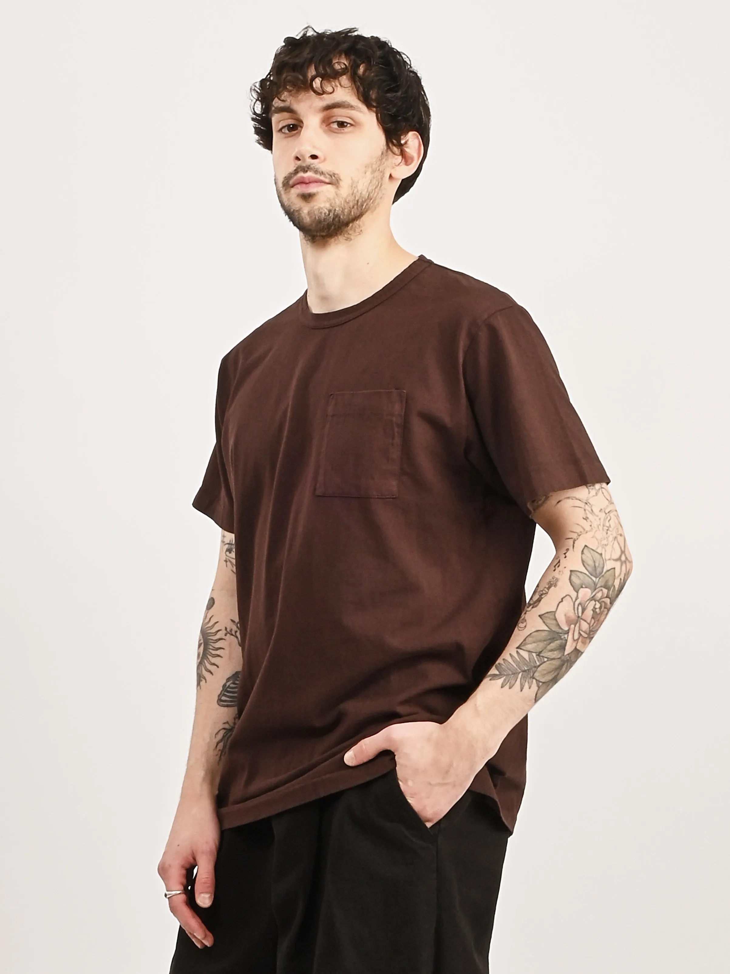 Brown Single Pocket Tee