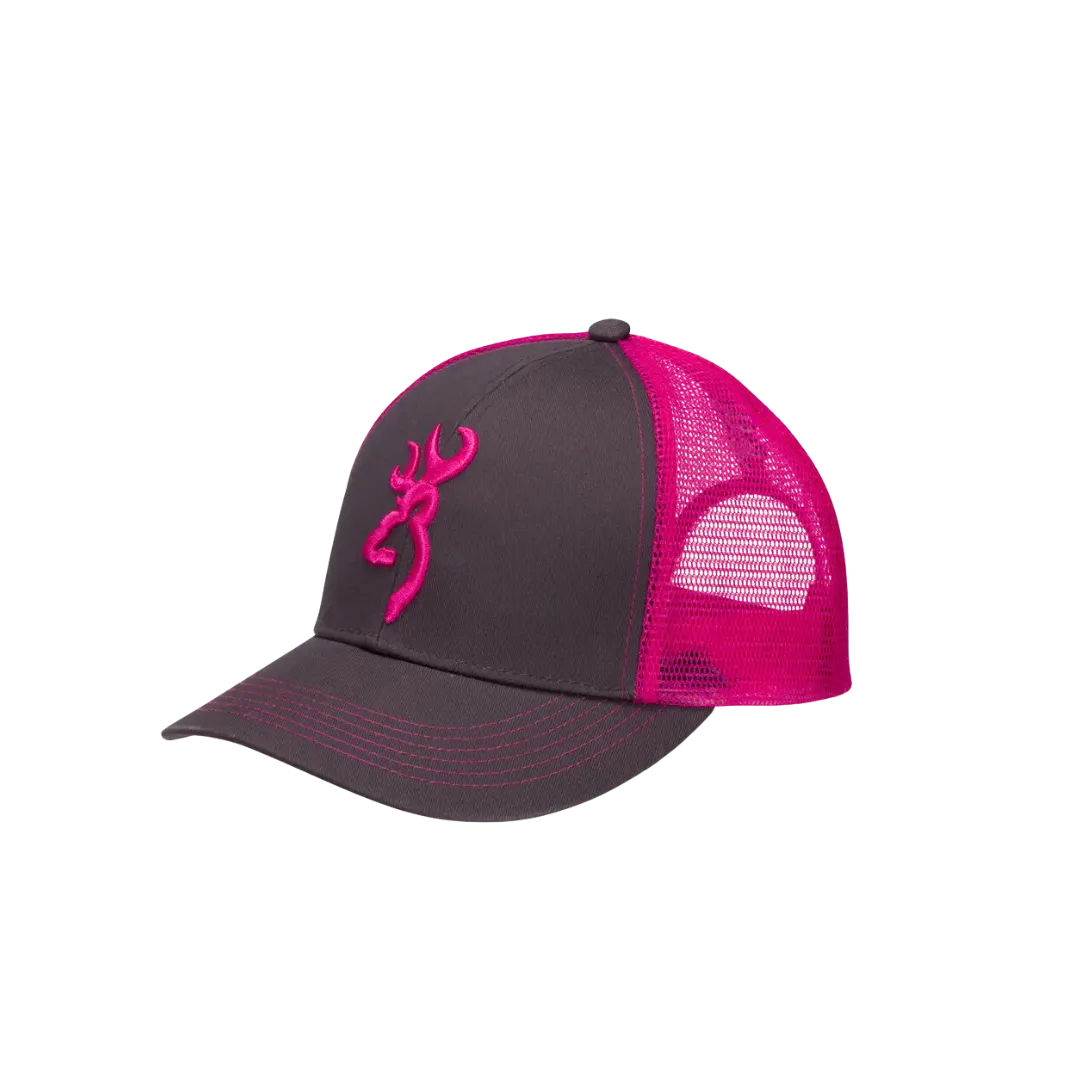 Browning Women's Flashback Charcoal Neon Pink Cap