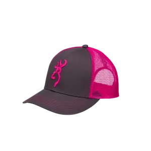 Browning Women's Flashback Charcoal Neon Pink Cap