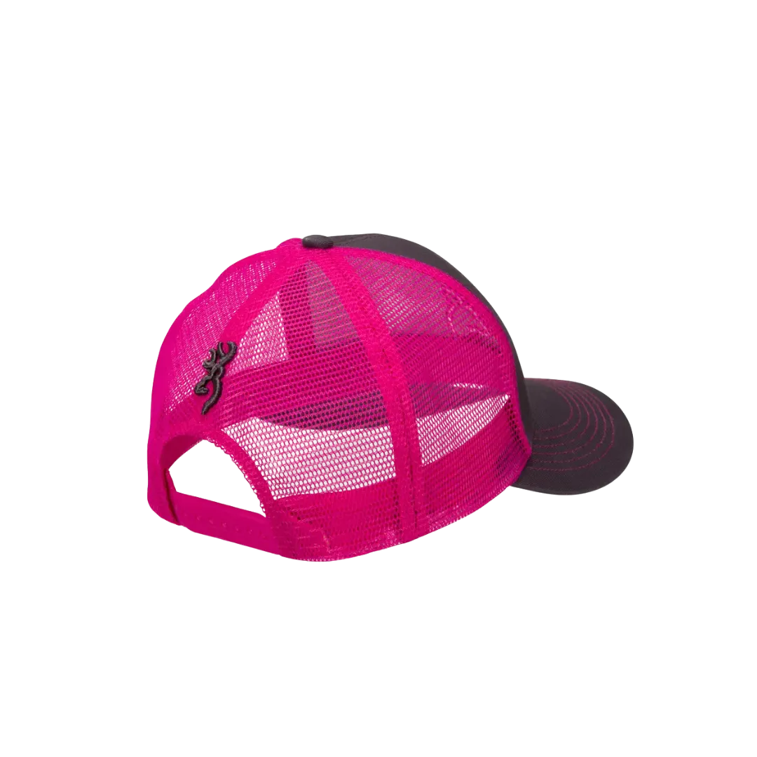 Browning Women's Flashback Charcoal Neon Pink Cap