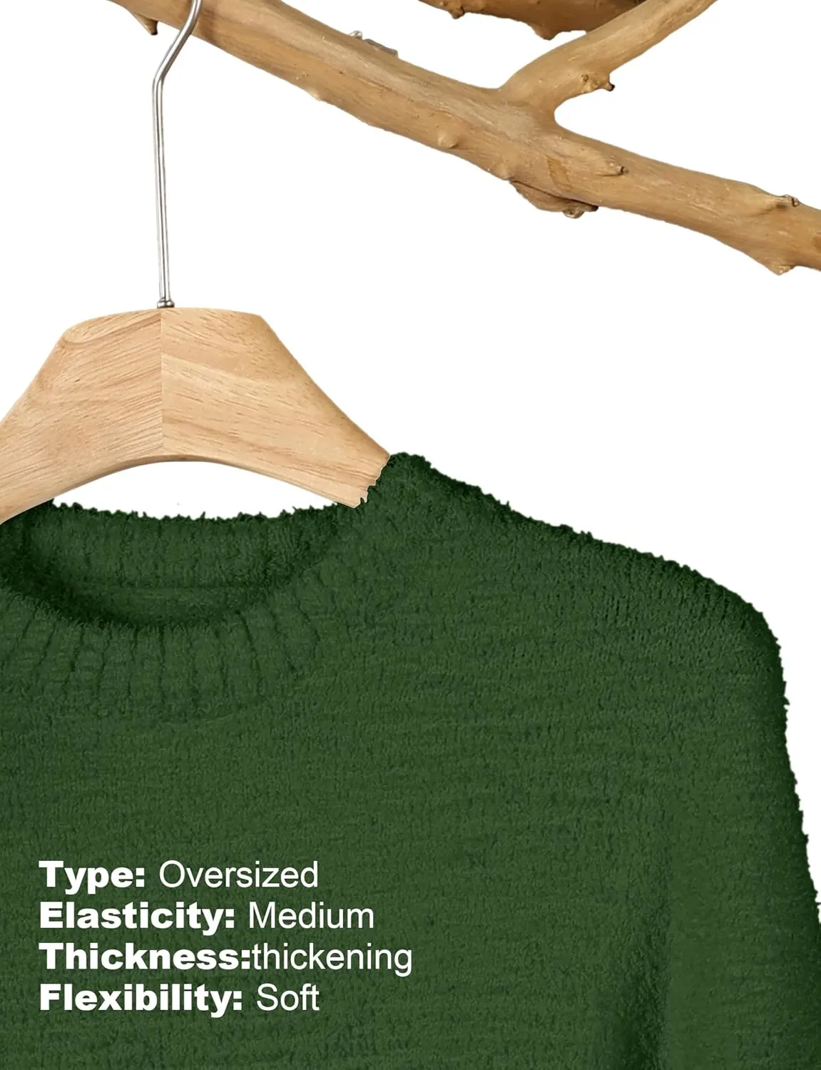 Buauty Womens Oversized Long Sleeve Crewneck Fall Sweaters Chunky Fuzzy Knit Pullover Clothes 2025 Trendy Outfits