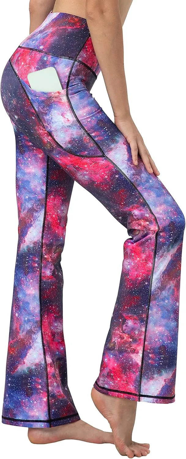 BUBBLELIME 29"/31"/33"/35"/37" Women Bootleg/Wide Legs High Waist Yoga Pants Tummy Control Bootcut Workout Flared Out Pockets