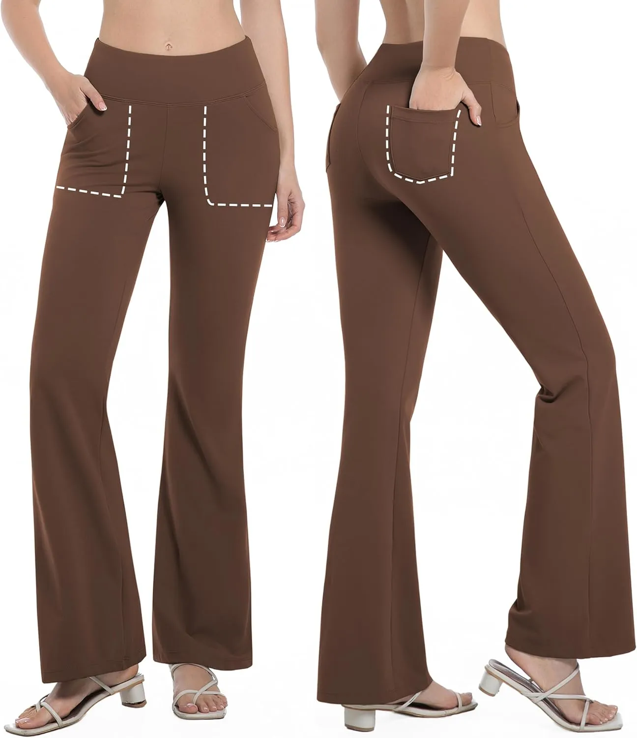 BUBBLELIME 29"/31"/33"/35"/37" Women's High Waist Stretchy Bootleg Yoga Pants Workout Pants with Out Pockets