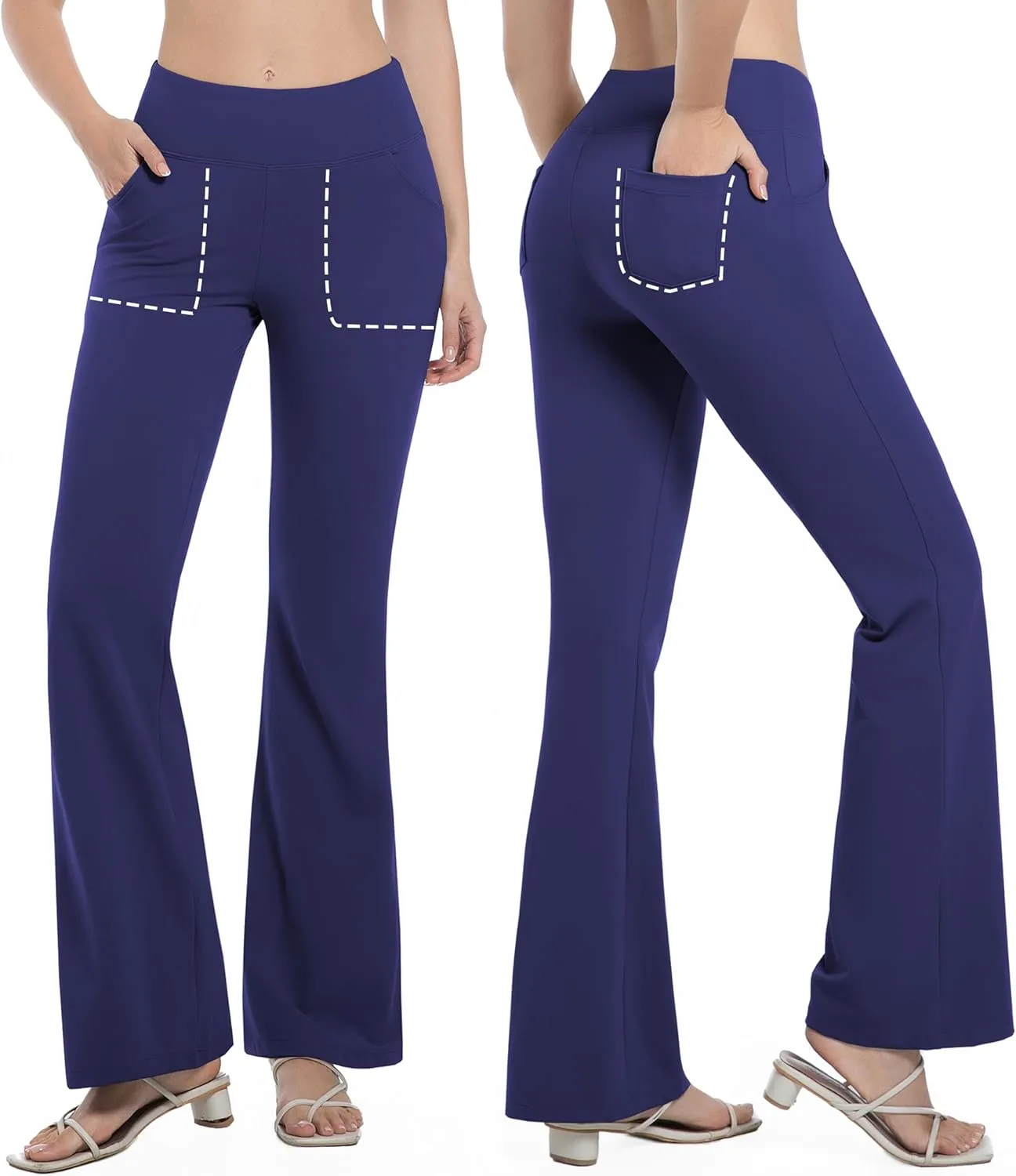 BUBBLELIME 29"/31"/33"/35"/37" Women's High Waist Stretchy Bootleg Yoga Pants Workout Pants with Out Pockets