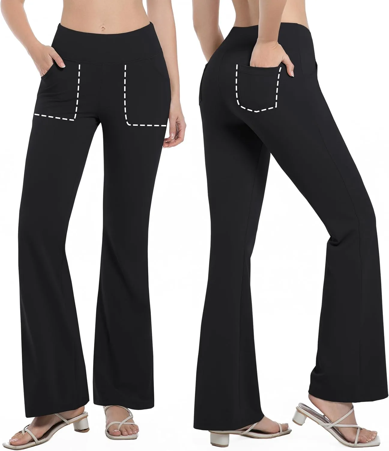 BUBBLELIME 29"/31"/33"/35"/37" Women's High Waist Stretchy Bootleg Yoga Pants Workout Pants with Out Pockets