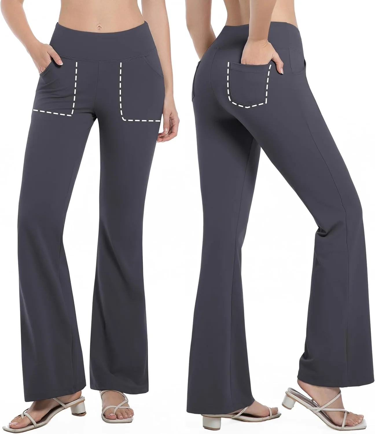 BUBBLELIME 29"/31"/33"/35"/37" Women's High Waist Stretchy Bootleg Yoga Pants Workout Pants with Out Pockets
