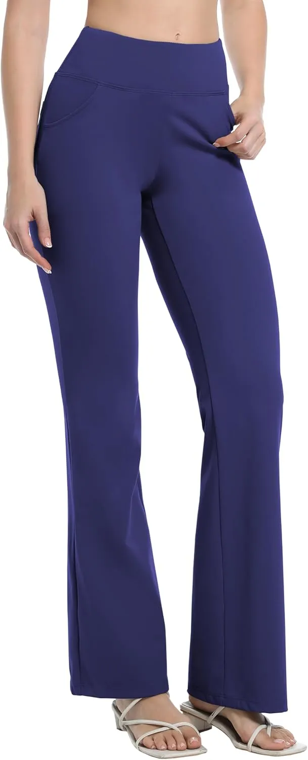 BUBBLELIME 29"/31"/33"/35"/37" Women's High Waist Stretchy Bootleg Yoga Pants Workout Pants with Out Pockets