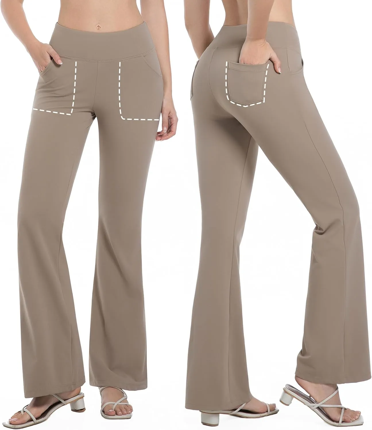BUBBLELIME 29"/31"/33"/35"/37" Women's High Waist Stretchy Bootleg Yoga Pants Workout Pants with Out Pockets