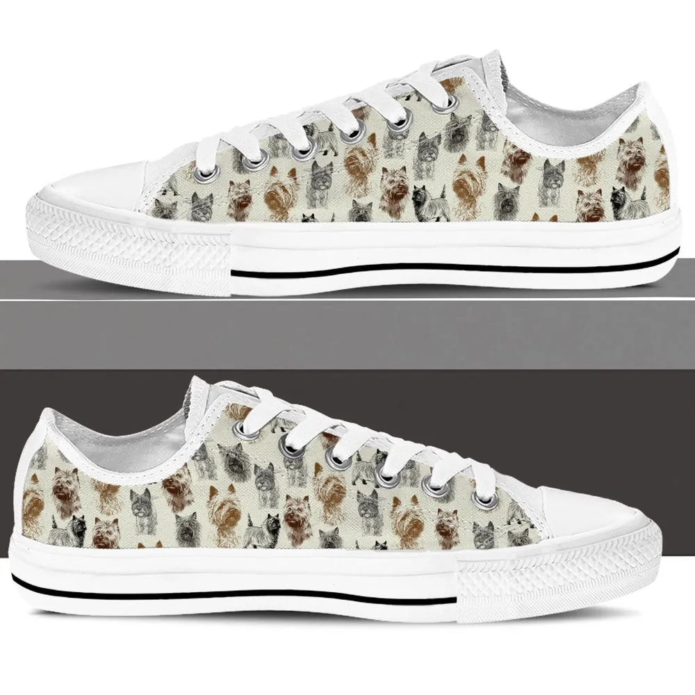 Cairn Terrier Low Top Shoes - Low Top Sneaker, Dog Printed Shoes, Canvas Shoes For Men, Women