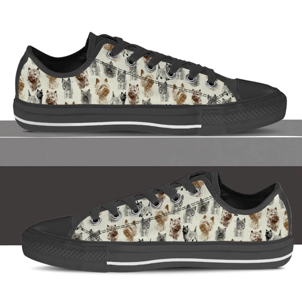 Cairn Terrier Low Top Shoes - Low Top Sneaker, Dog Printed Shoes, Canvas Shoes For Men, Women