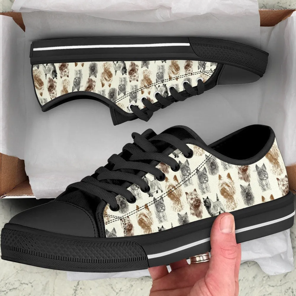 Cairn Terrier Low Top Shoes - Low Top Sneaker, Dog Printed Shoes, Canvas Shoes For Men, Women
