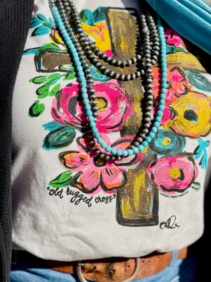 Callie Ann Stelter Old Rugged Cross Vneck Tee