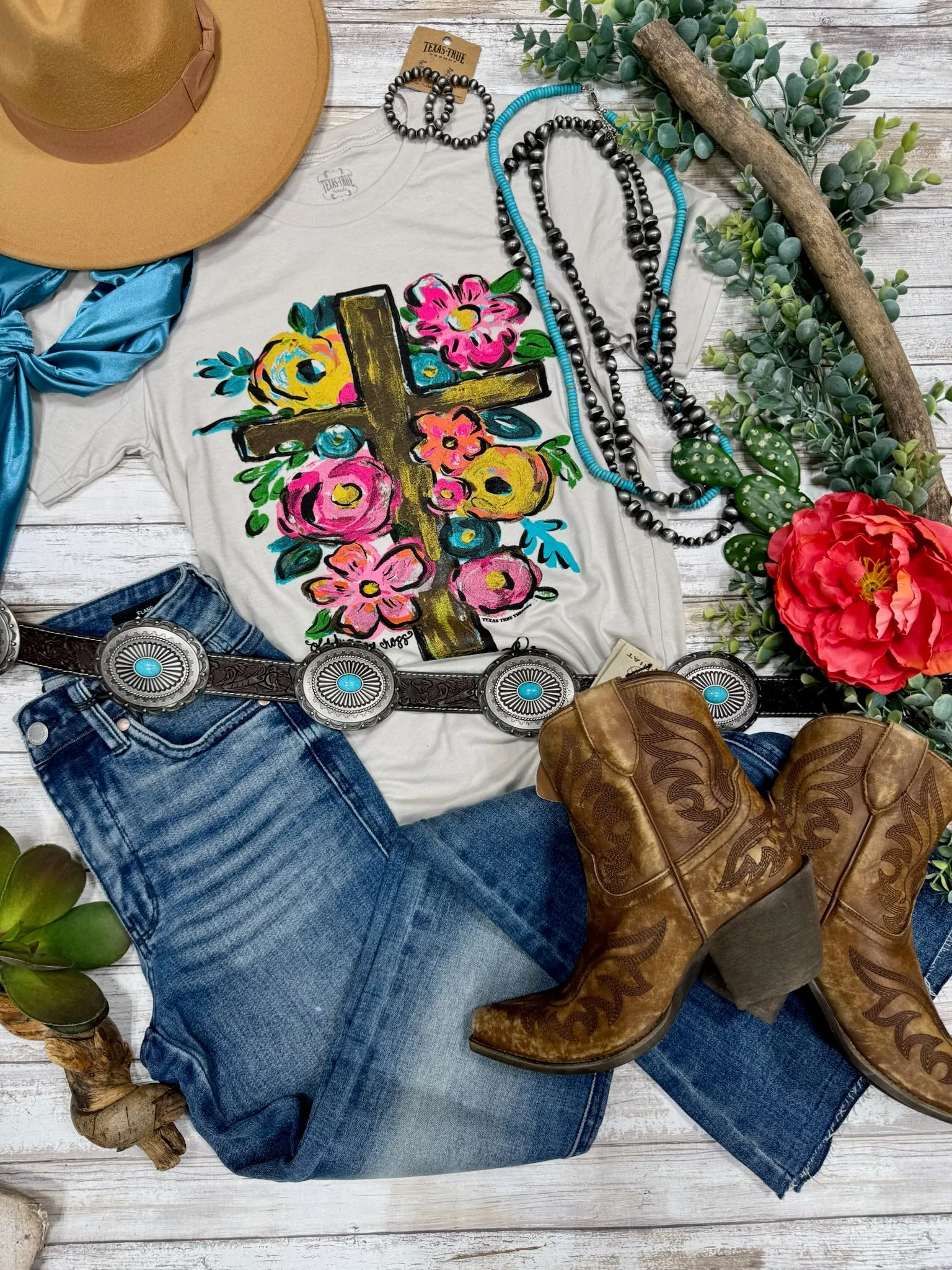 Callie Ann Stelter Old Rugged Cross Vneck Tee