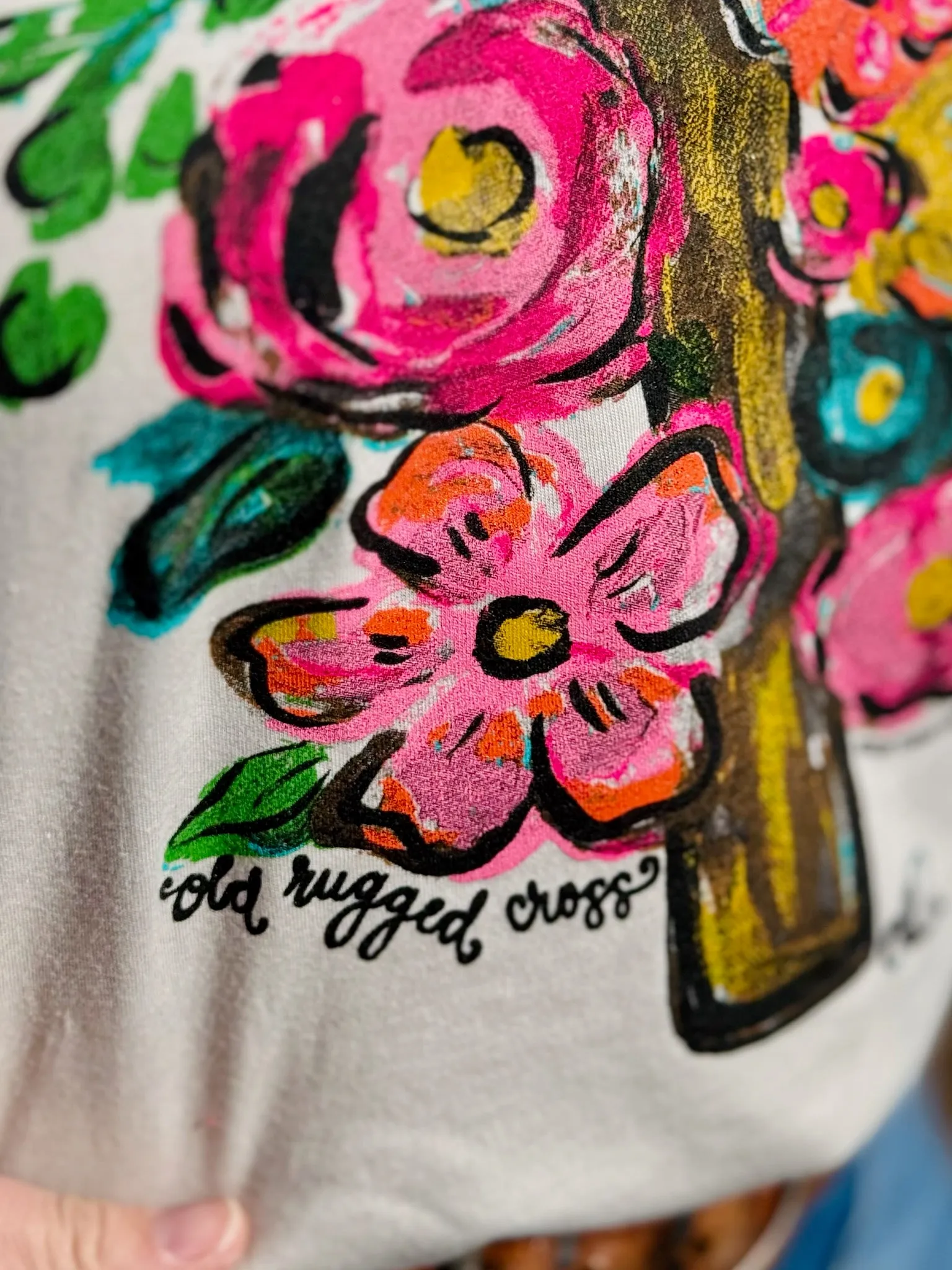 Callie Ann Stelter Old Rugged Cross Vneck Tee