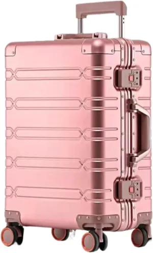 Carry-on Suitcase Luggage Aluminum Magnesium Metal Hard Shell Suitcase Wheeled Trolley Travel Large Capacity Carry-on Suitcases Carry On Luggages (Color : A, Size : 20inch)