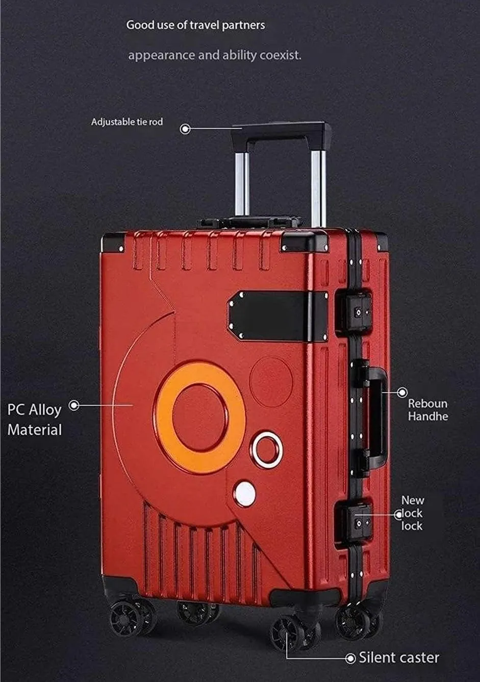 Carry-on Suitcase Luggage Hardside Luggage With TSA Lock Spinner Aluminum Frame Trolley Case Universal Wheel Carry-on Suitcases Carry On Luggages (Color : B, Size : 22 inch)