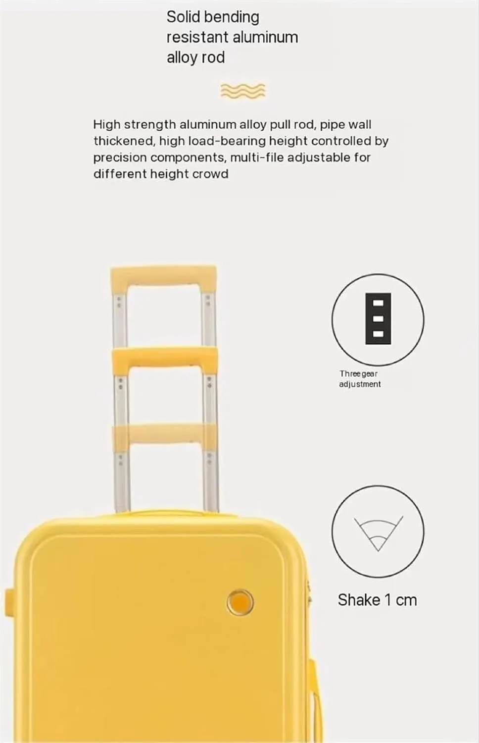 Carry-on Suitcase Luggage Hardside Rugged Travel Suitcase Luggage with Spinner Wheels,Lightweight Carry-On Luggage Carry-on Suitcases Carry On Luggages (Yellow 20in)