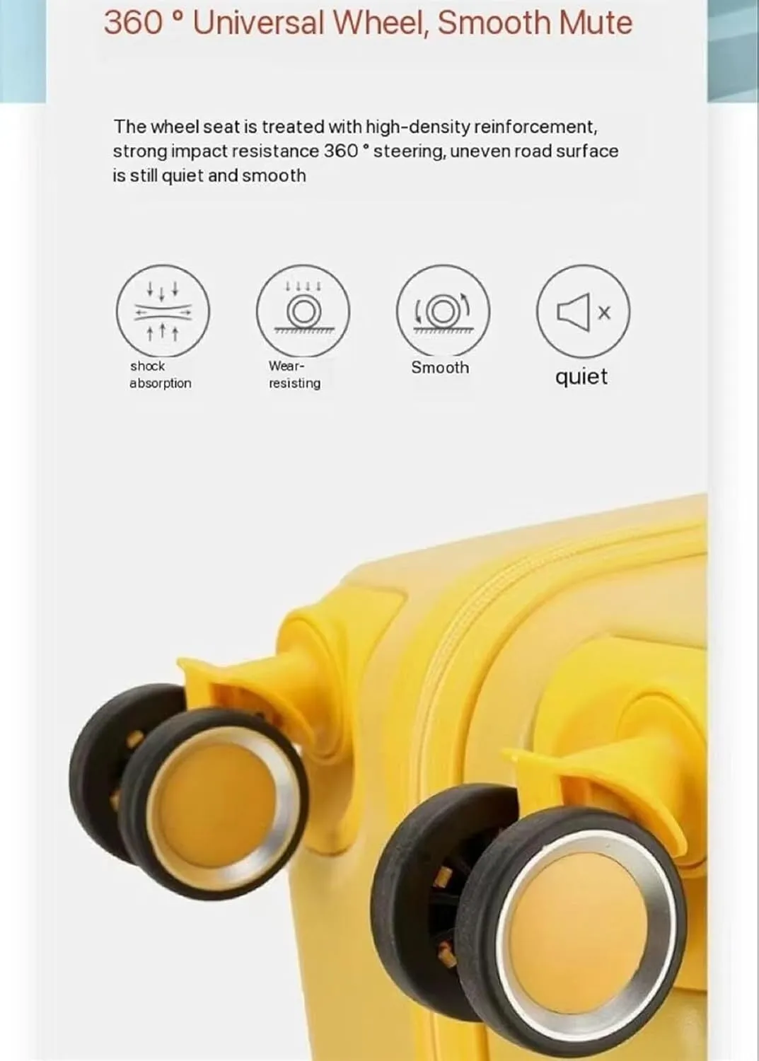 Carry-on Suitcase Luggage Hardside Rugged Travel Suitcase Luggage with Spinner Wheels,Lightweight Carry-On Luggage Carry-on Suitcases Carry On Luggages (Yellow 24in)
