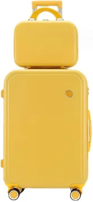 Carry-on Suitcase Luggage Hardside Rugged Travel Suitcase Luggage with Spinner Wheels,Lightweight Carry-On Luggage Carry-on Suitcases Carry On Luggages (Yellow 24in)