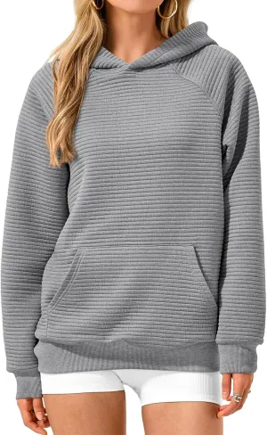 Casual Hoodies for Women Trendy Long Sleeve Sweatshirts Soild Color Oversized Hoodie Fall Pullover