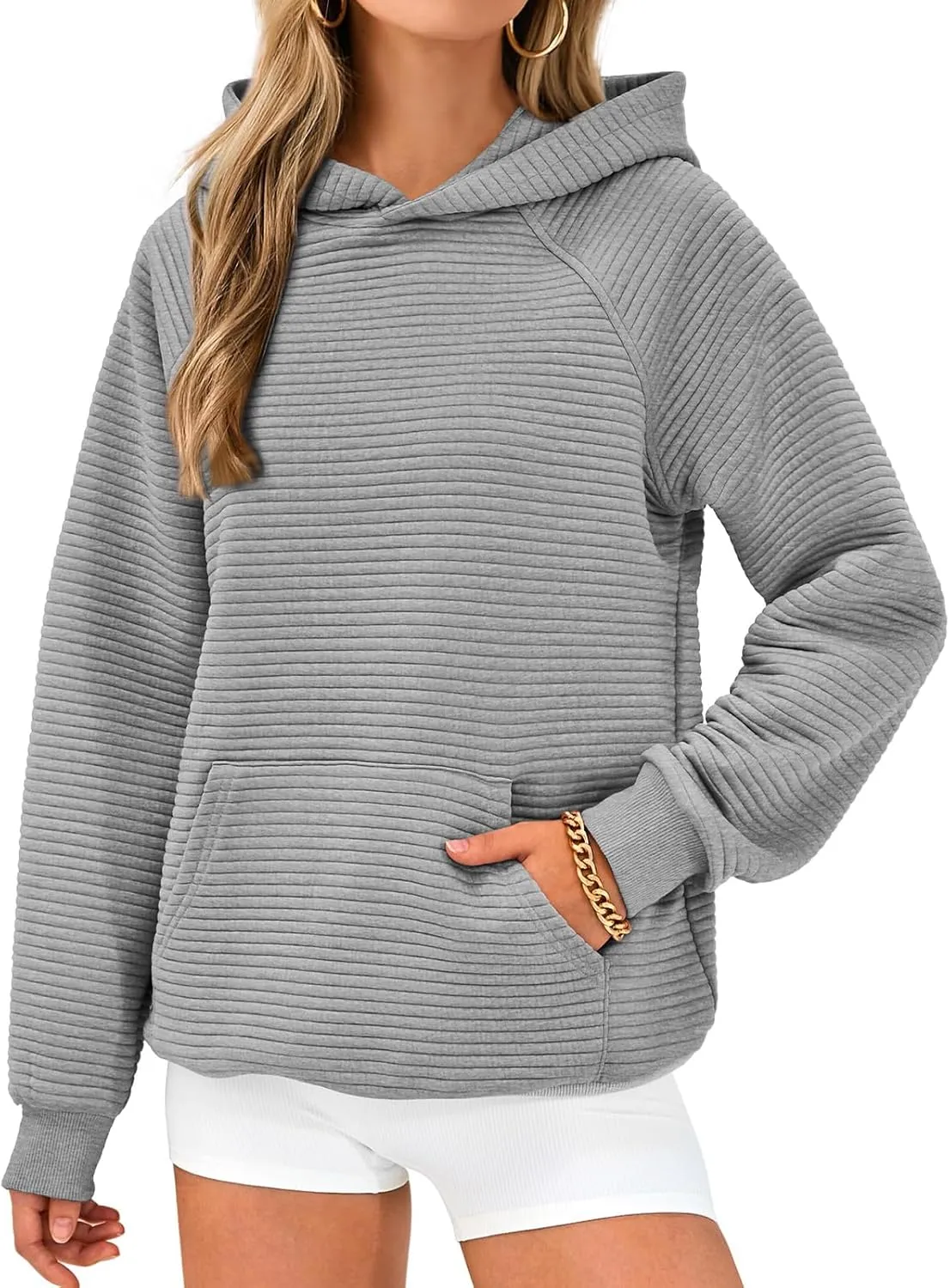 Casual Hoodies for Women Trendy Long Sleeve Sweatshirts Soild Color Oversized Hoodie Fall Pullover