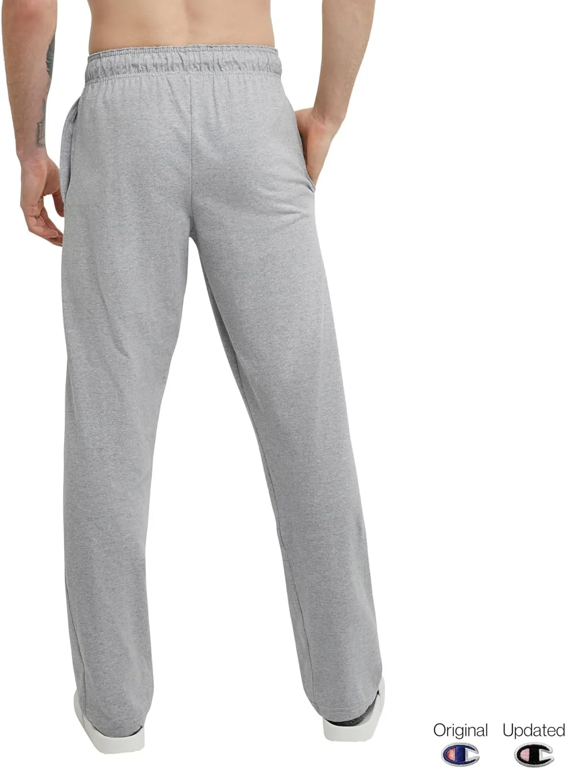 Champion Men's Pants, Lightweight Open-Hem Lounge Pants for Men, Jersey Pants (Reg. or Big & Tall)