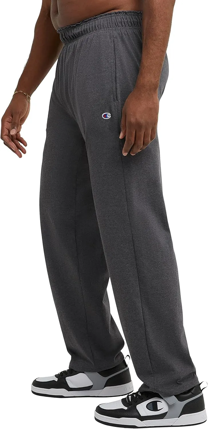 Champion Men's Pants, Lightweight Open-Hem Lounge Pants for Men, Jersey Pants (Reg. or Big & Tall)