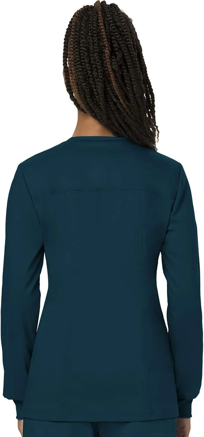 Cherokee Scrub Jackets For Woman, Snap Front with 3 Pockets & 2 way Stretch - WW310