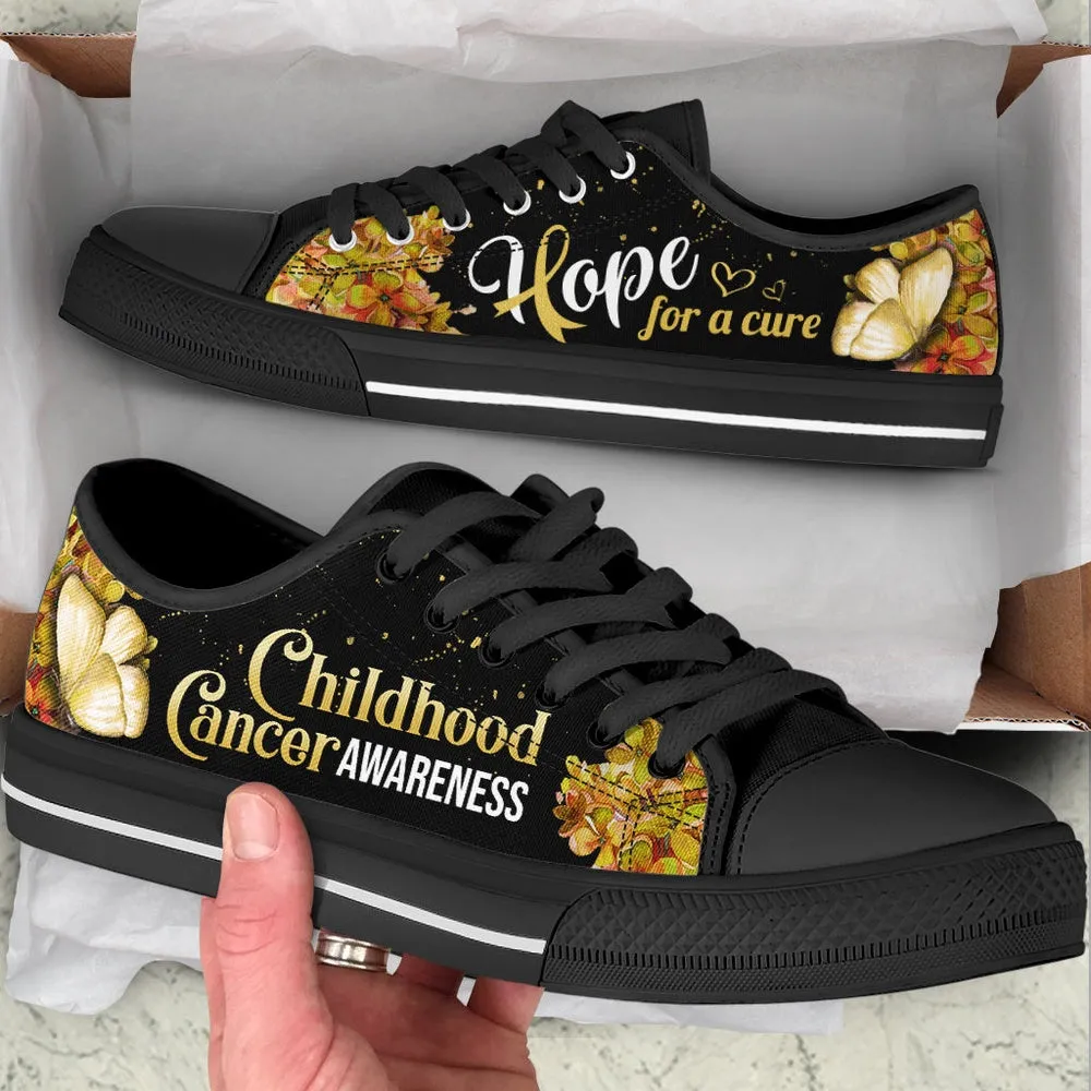 Childhood Cancer Shoes Hope For A Cure Low Top Shoes, Best Canvas Shoes, Low Top Sneaker