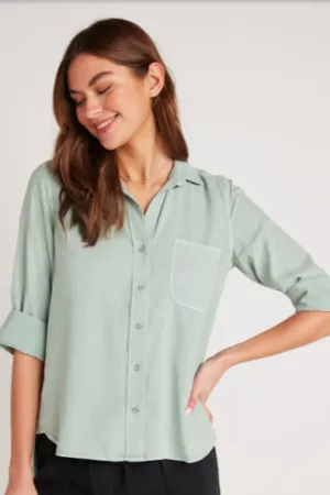 Chloe Button Down - Oasis Green