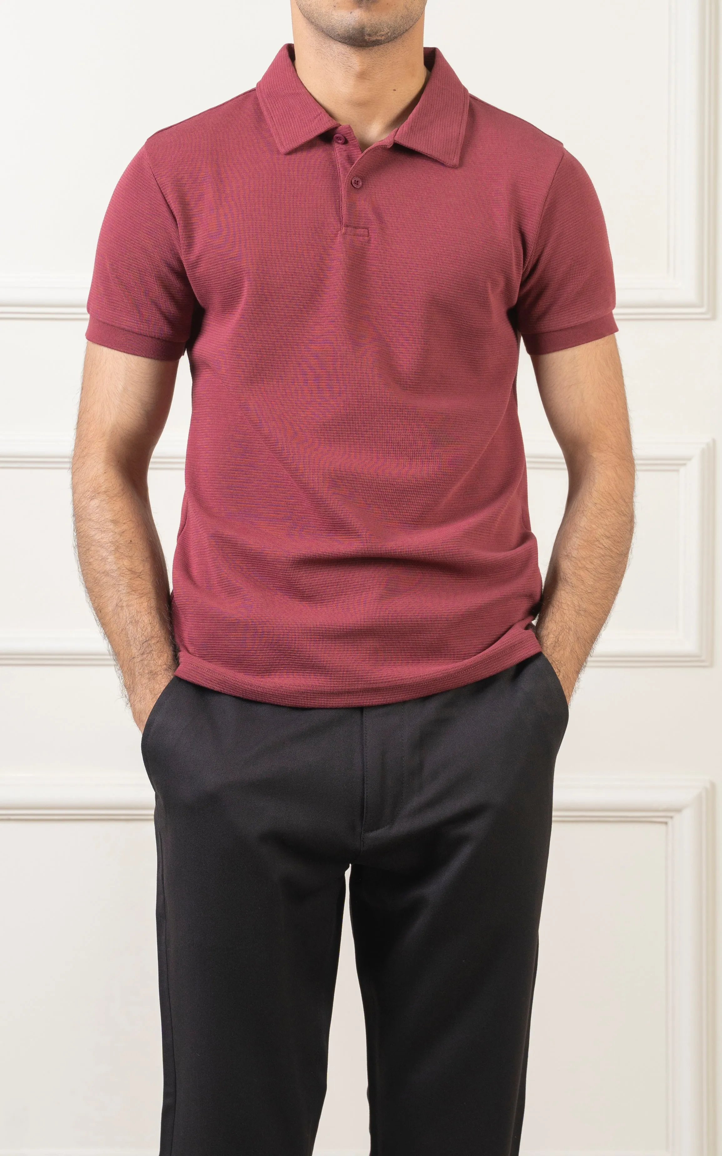 CLASSIC COLLAR  POLO MAROON