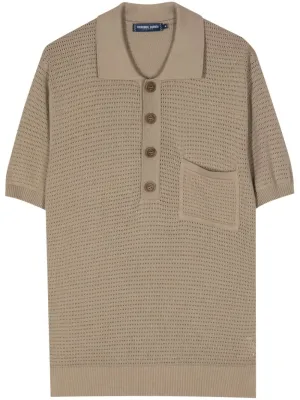 Clemente Crochet-Knit Polo Shirt