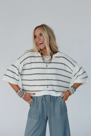 Coastal Stripe Top - Cream