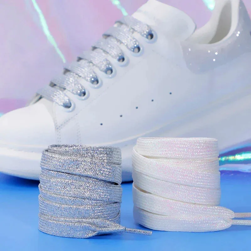 Colourful Flat Glitter Athletic Running Sneakers Shoes Boot 1 Cm Width 20 Colour Shoe Laces