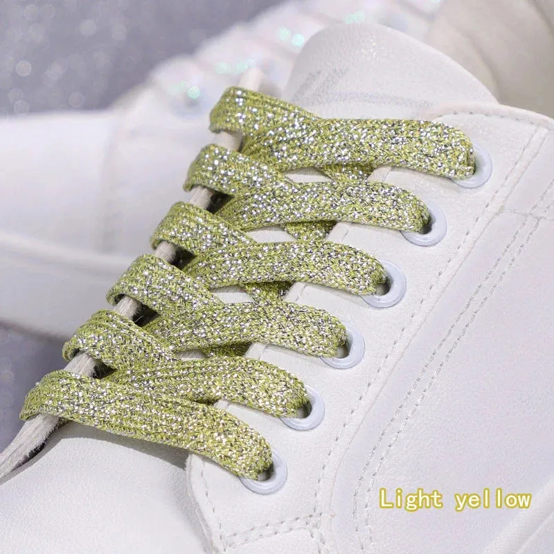 Colourful Flat Glitter Athletic Running Sneakers Shoes Boot 1 Cm Width 20 Colour Shoe Laces